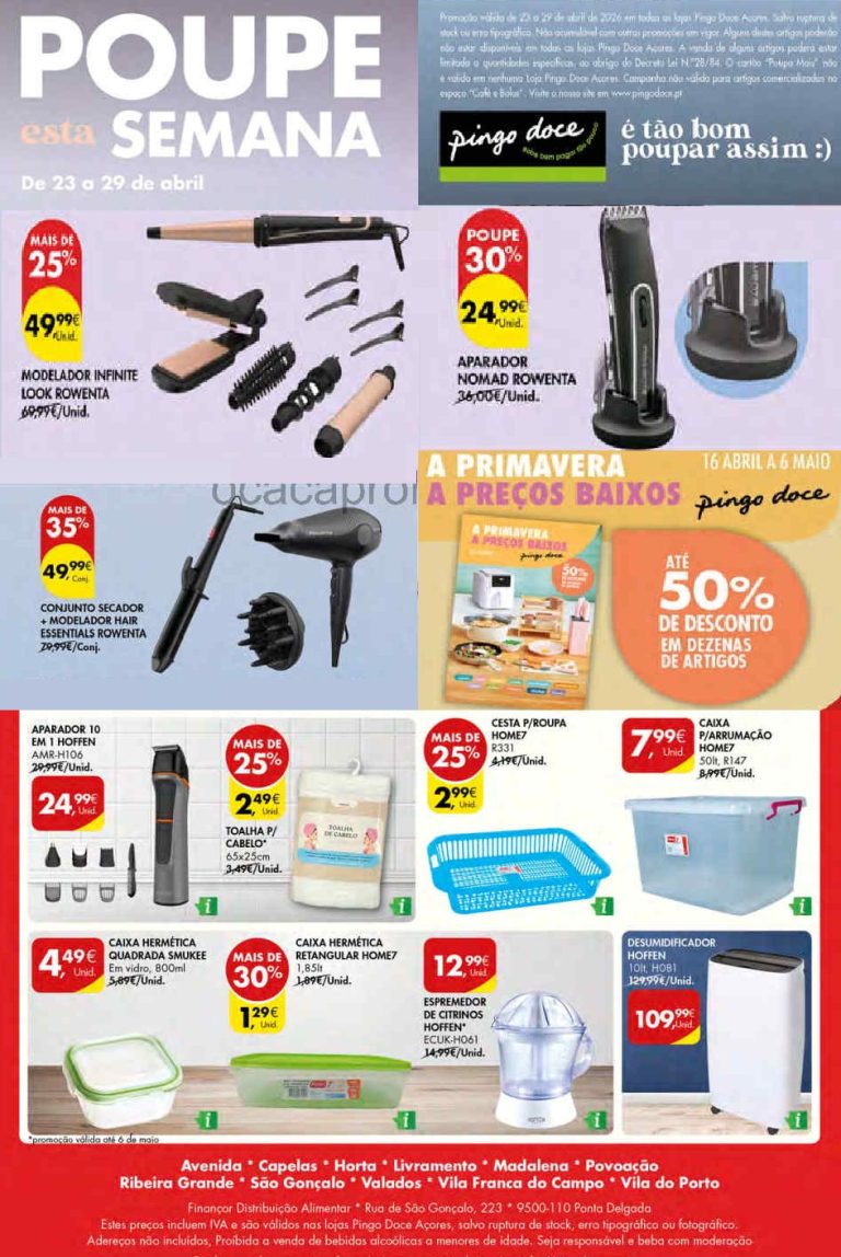 Folheto Pingo Doce Açores Bazar : Antevisão Promoções 23 a 29 de abril