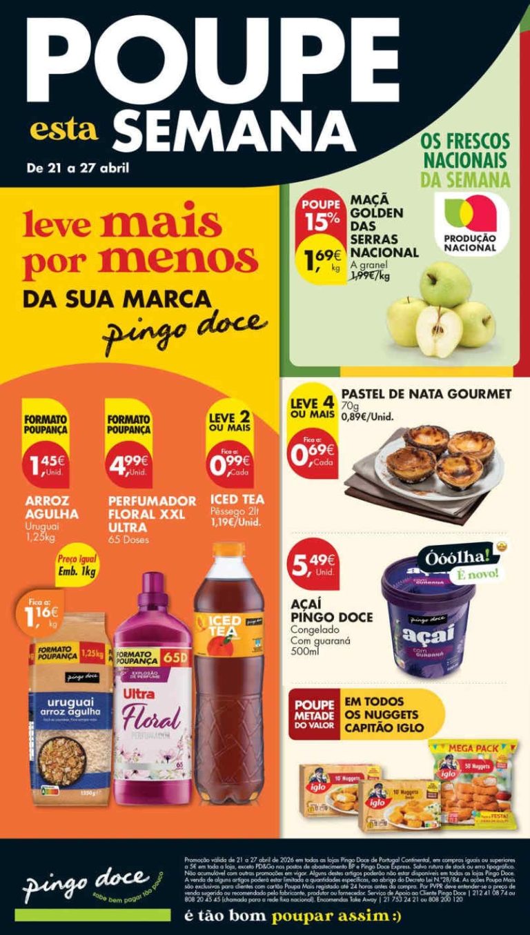 Folheto Pingo Doce lojas médias: Antevisão Promoções 21 a 27 de abril