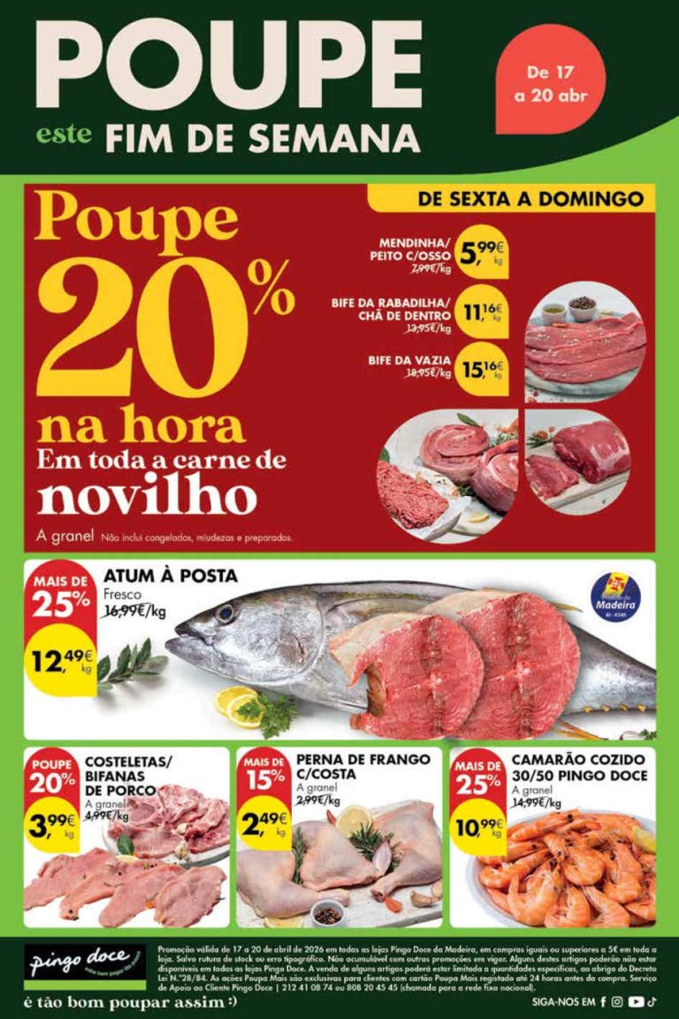Folheto Pingo Doce Madeira: Antevisão Promoções Fim de Semana 17 a 20 de abril
