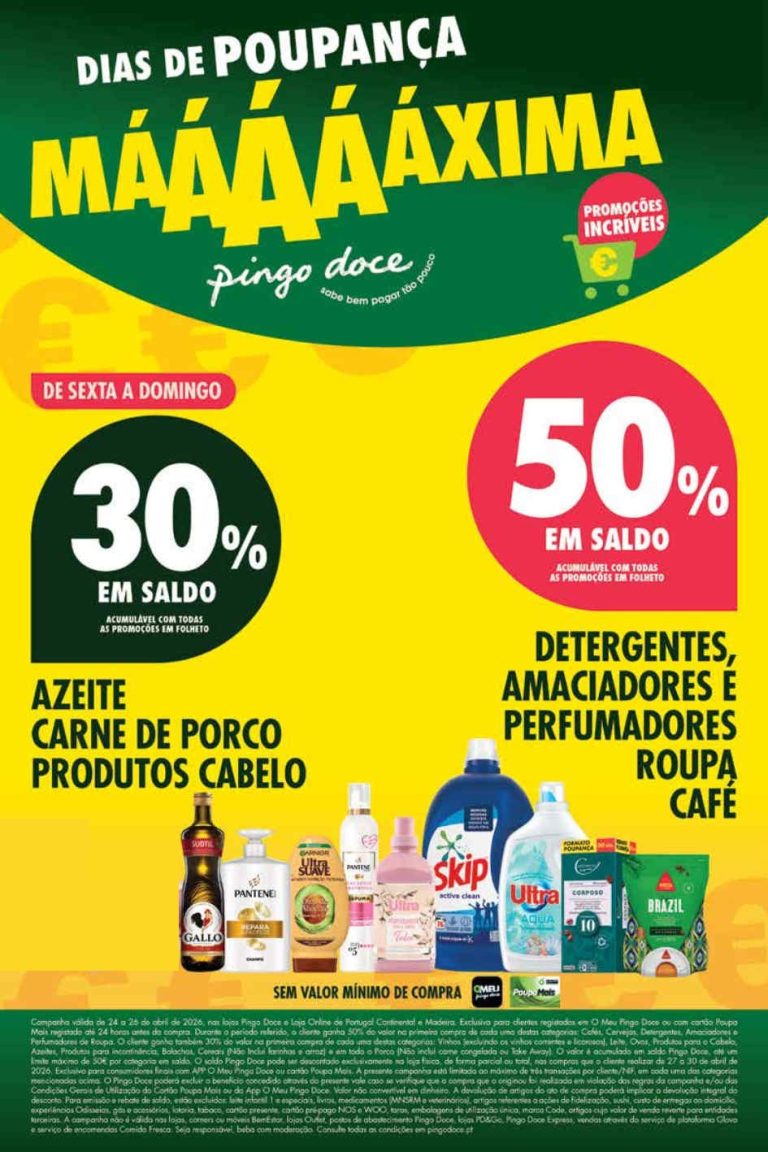 Folheto Pingo Doce Madeira Fim de Semana: Antevisão Promoções 24 a 27 de abril