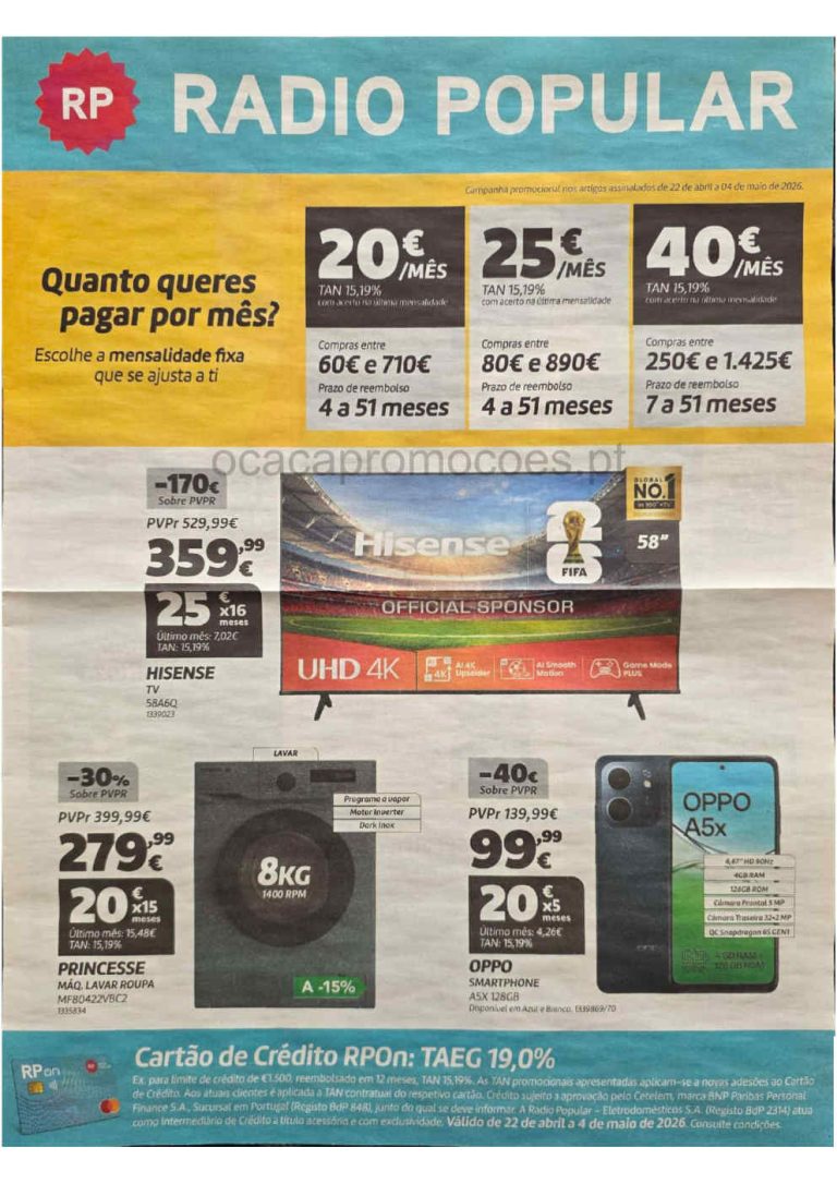Folheto Rádio Popular: Antevisão Promoções 23 abril a 4 maio