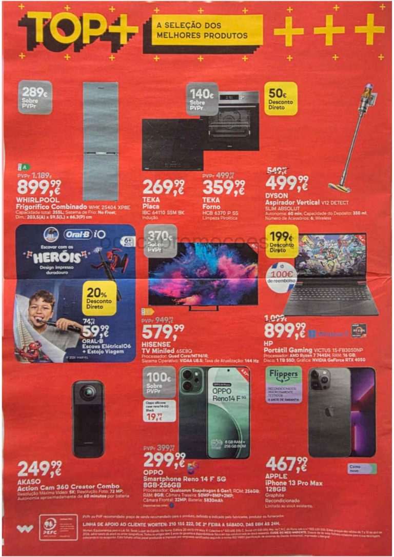 Antevisão Worten: O Top+ promoções até 13 de abril