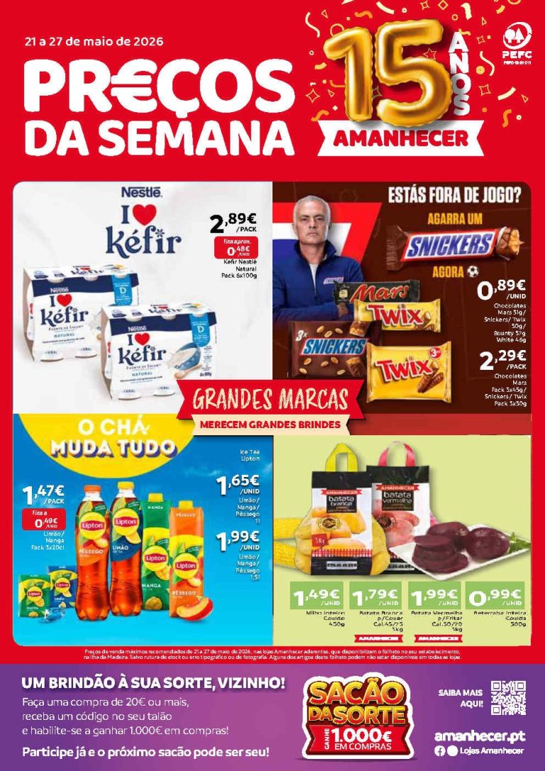 Folheto Amanhecer Madeira – Antevisão Promoções 21 a 27 de maio