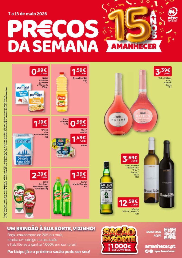 Folheto Amanhecer – Antevisão Promoções 7 a 13 de maio