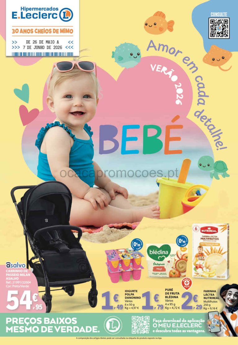 Folheto E Leclerc Feira do Bebé – Antevisão bazar Promoções 26 maio a 7 junho