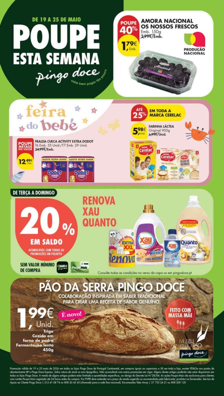 Folheto Pingo Doce lojas médias – Antevisão Promoções 19 a 25 de maio