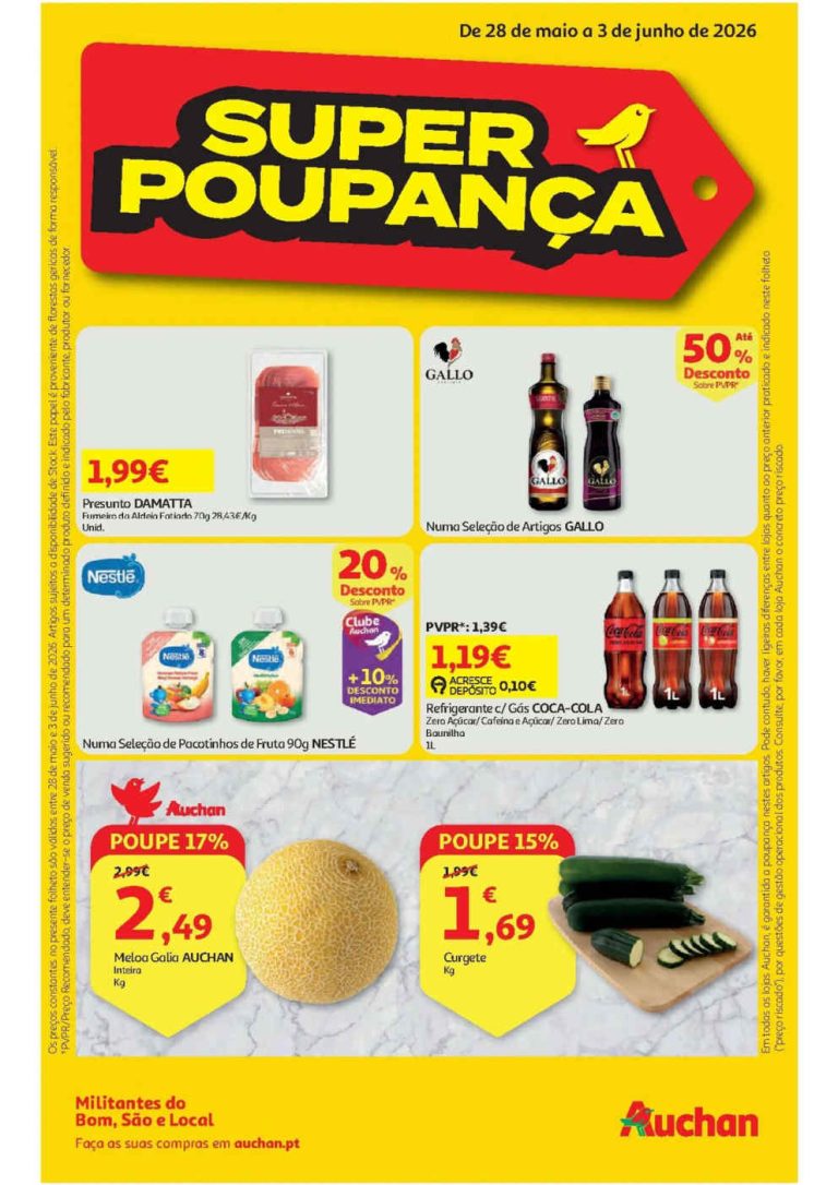 Folheto Auchan – Antevisão Promoções 28 maio a 3 junho