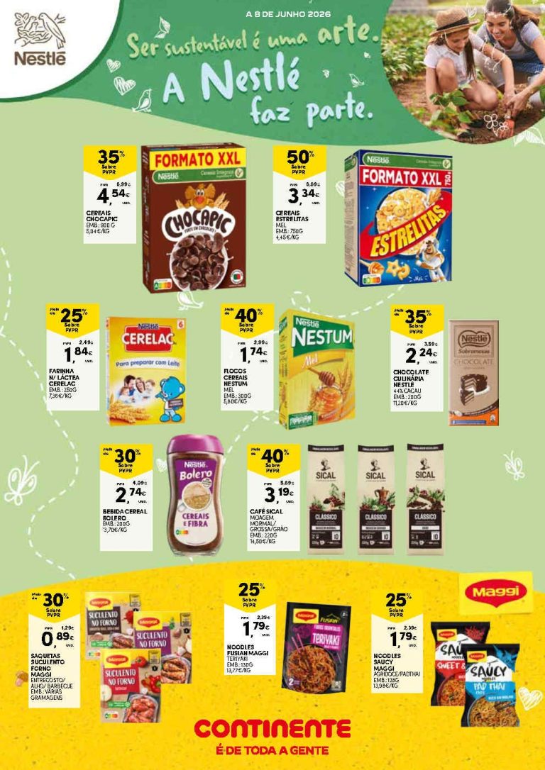 Folheto Continente Açores Nestlé – Antevisão Promoções 28 maio a 8 junho