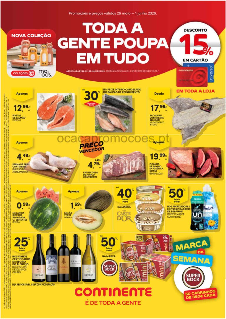 Folheto Continente – Antevisão Promoções 26 maio a 1 junho