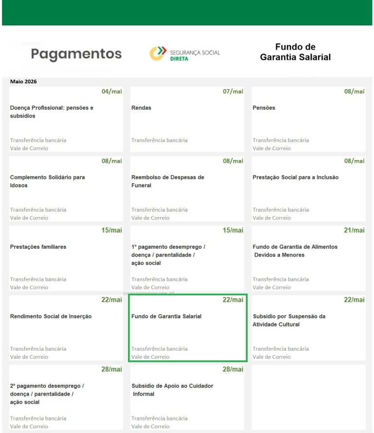 Fundo de Garantia Salarial: data de pagamento em maio