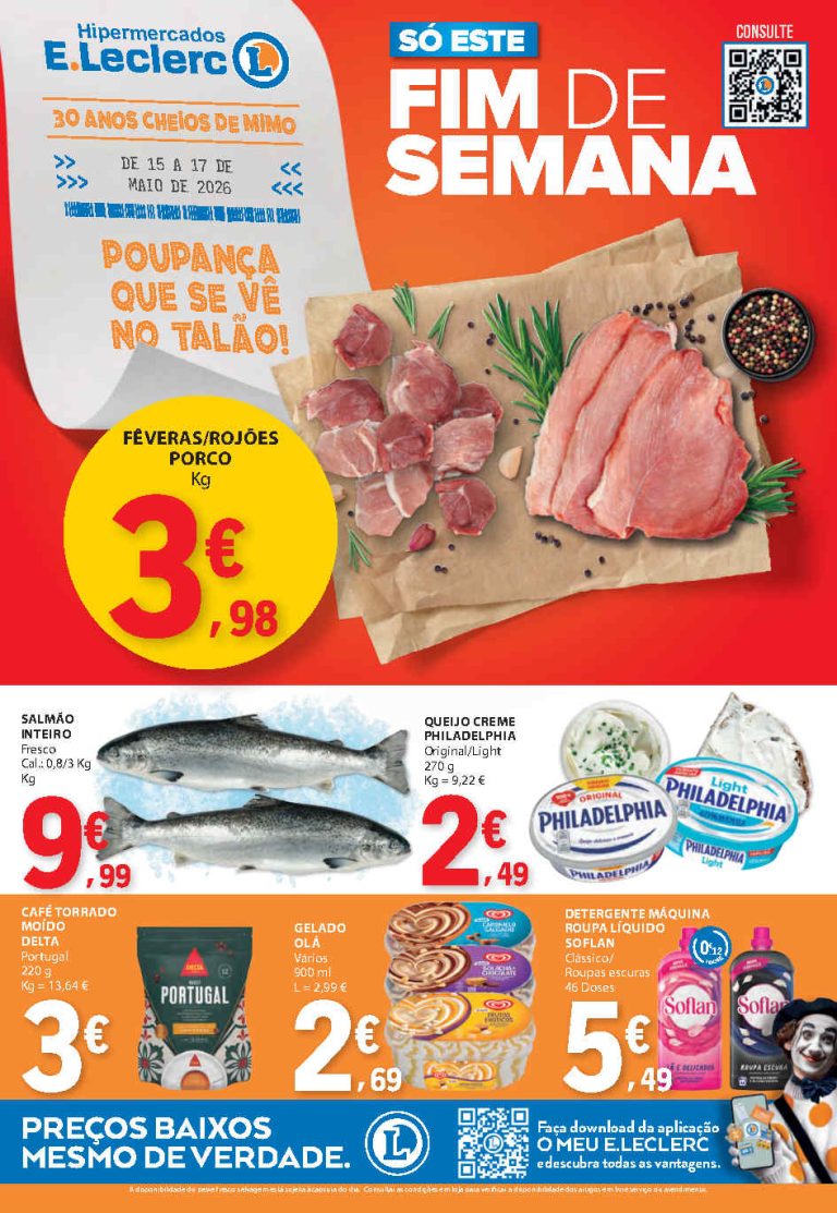 Folheto E Leclerc Fim de Semana – Antevisão Promoções 15 a 17 de maio