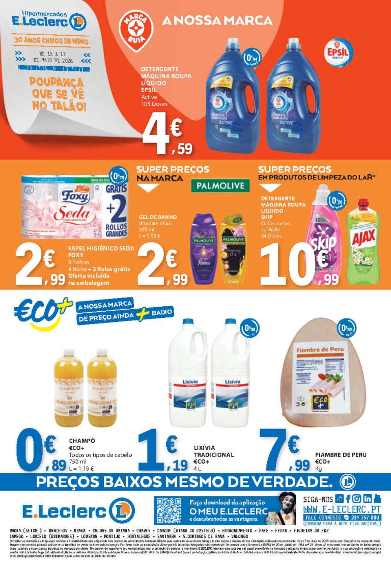 Folheto E Leclerc Fim de Semana – Antevisão Promoções 15 a 17 de maio