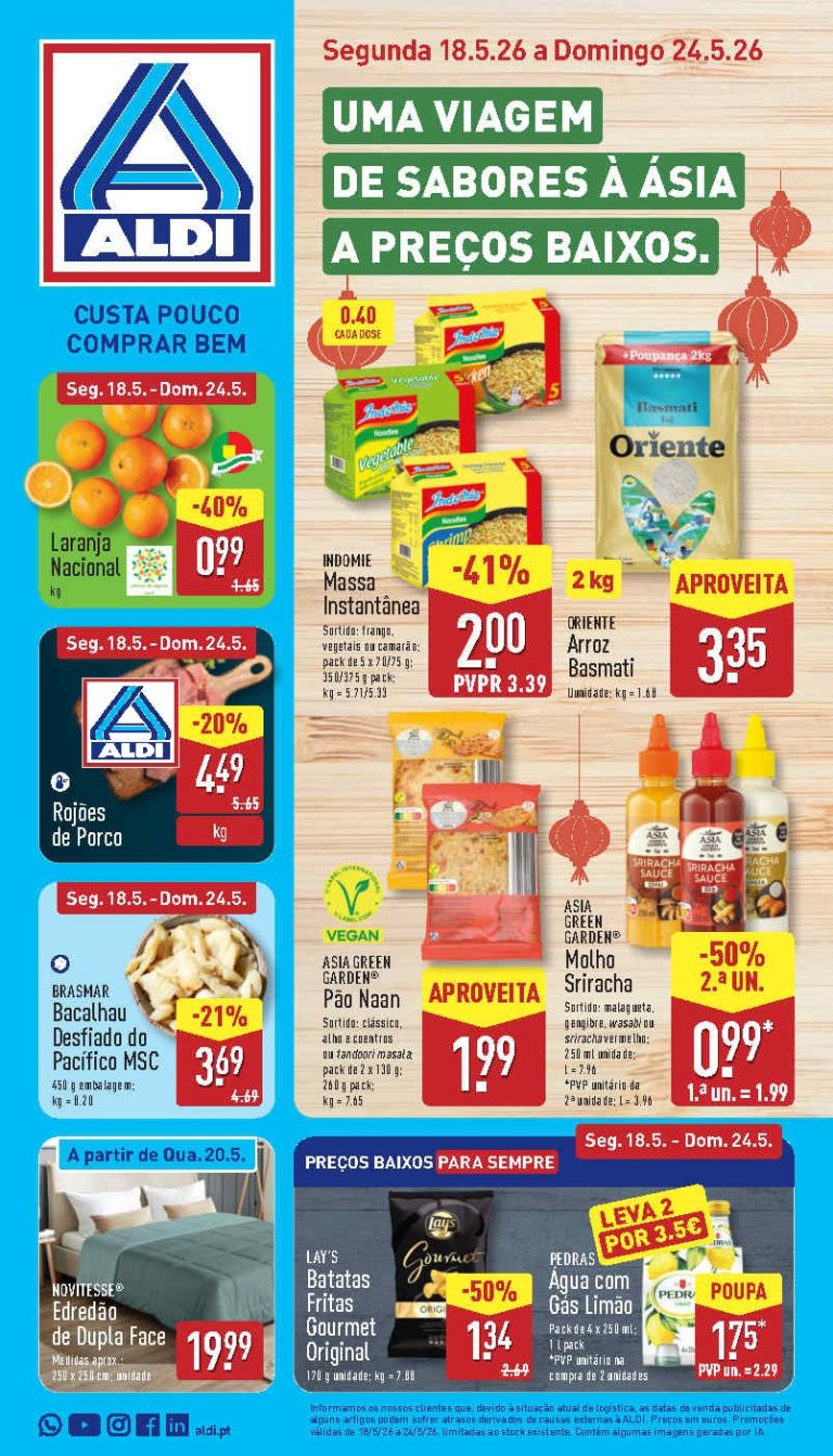 Folheto Aldi – Antevisão Promoções 18 a 24 de maio