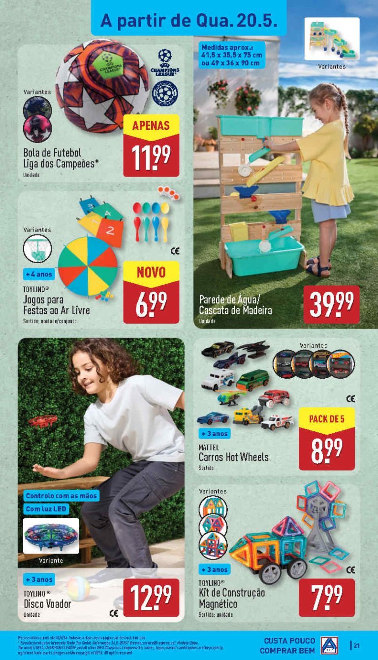 Folheto Aldi Diversão – Antevisão bazar Promoções 20 a 24 de maio