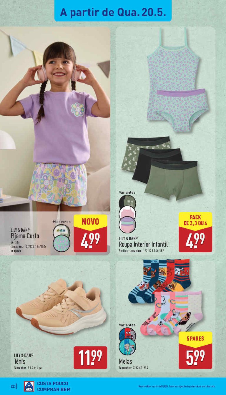 Folheto Aldi Moda – Antevisão bazar Promoções 20 a 24 de maio