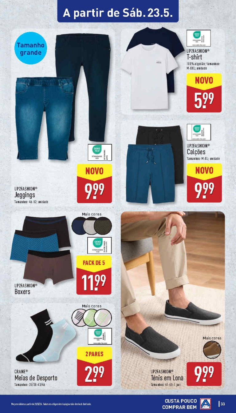 Folheto Aldi Moda – Antevisão bazar Promoções 23 a 24 de maio