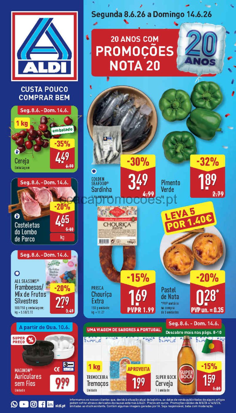 Folheto Aldi – Antevisão Promoções 8 a 14 de junho