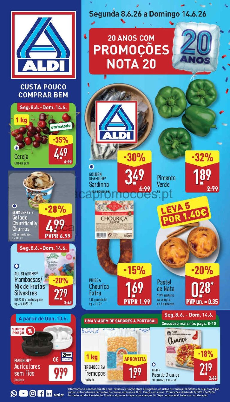 Folheto Aldi – Antevisão Promoções 8 a 14 de junho