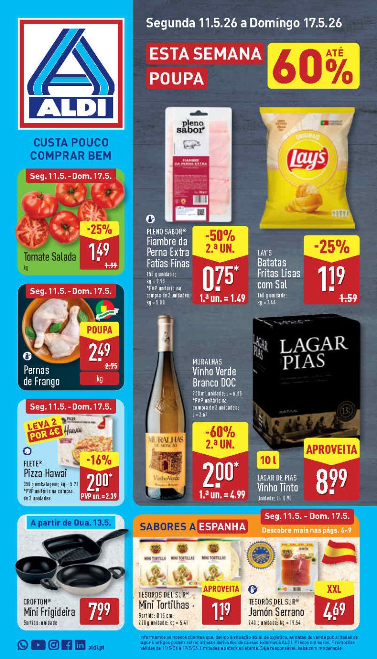 Folheto Aldi: Antevisão Promoções 11 a 17 de maio