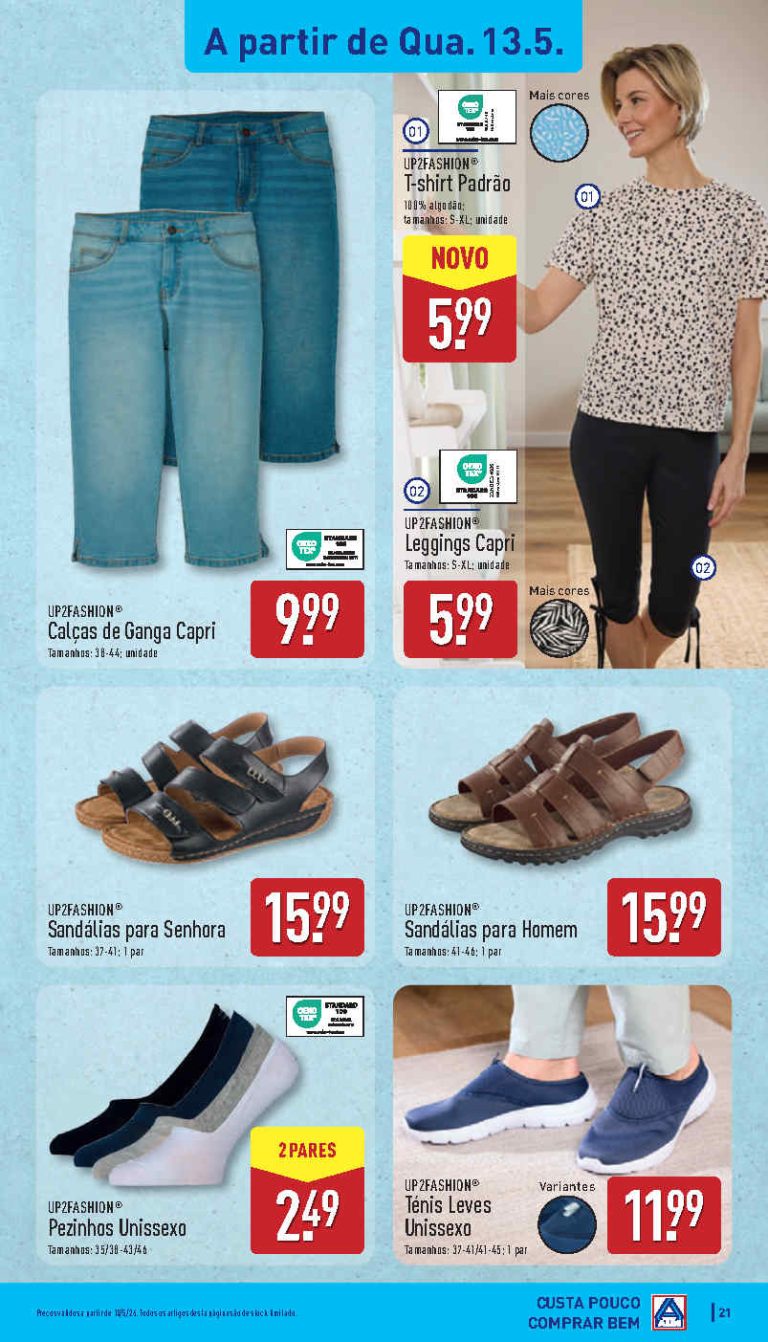 Folheto Aldi moda: Antevisão bazar Promoções 13 a 17 de maio