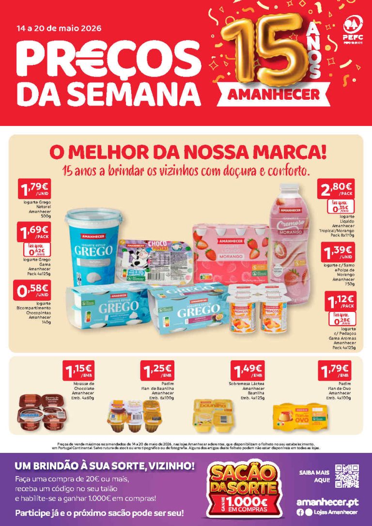 Folheto Amanhecer – Antevisão Promoções 14 a 20 de maio