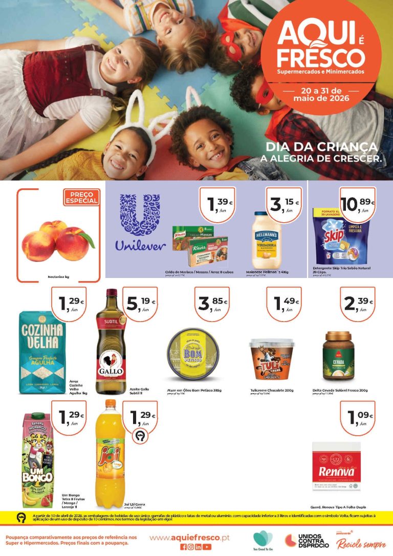 Folheto Aqui É Fresco – Antevisão Promoções 20 a 31 de maio