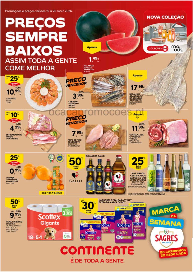 Folheto Continente – Antevisão Promoções 19 a 25 de maio