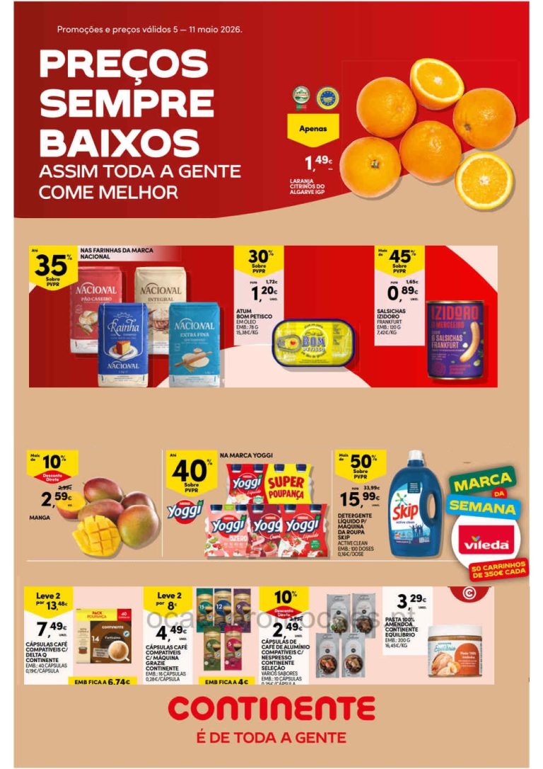Folheto Continente Modelo – Antevisão Promoções 5 a 11 de maio