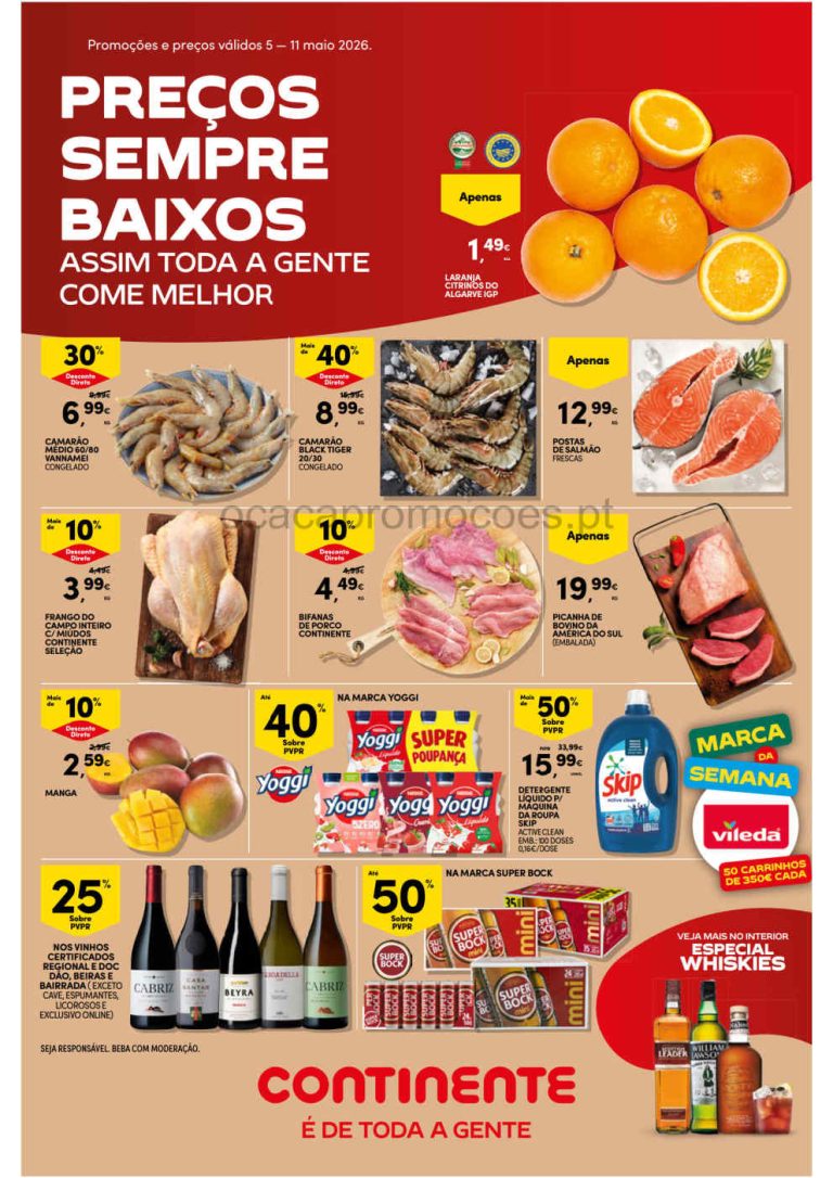 Folheto Continente – Antevisão Promoções 5 a 11 de maio