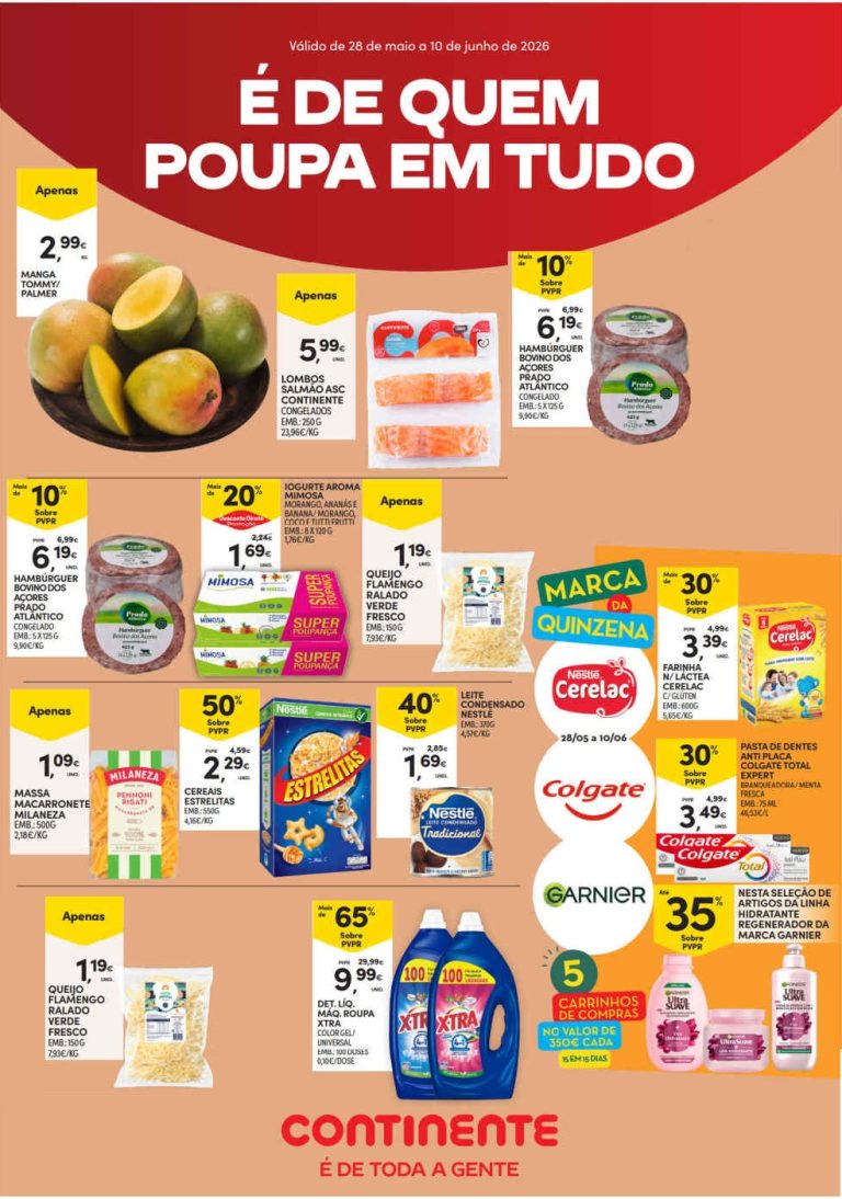 Folheto Continente Açores – Antevisão Promoções 30 maio a 10 junho