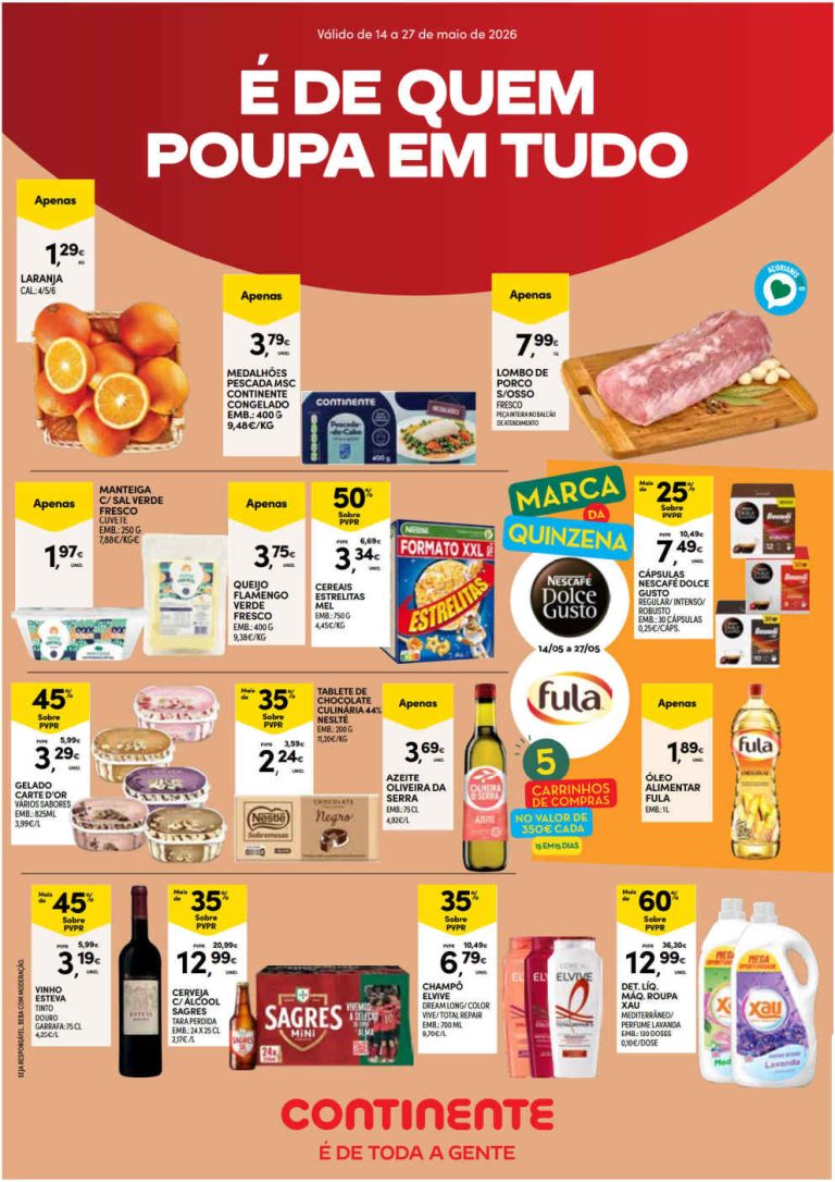 Folheto Continente Açores – Antevisão Promoções 14 a 27 de maio