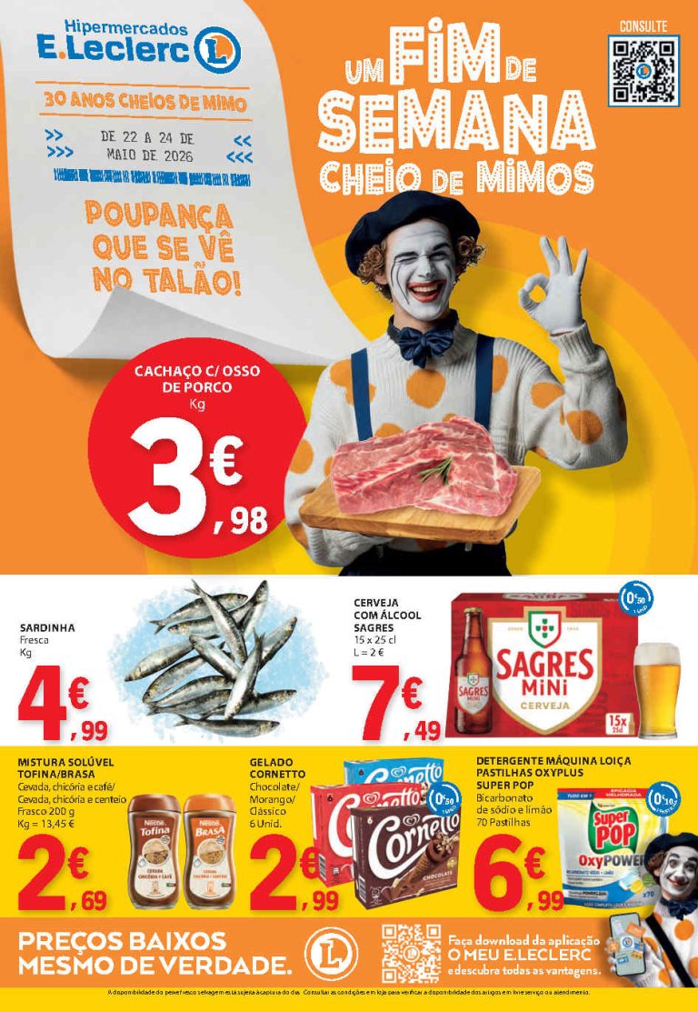 Folheto E Leclerc Fim de Semana – Antevisão Promoções 22 a 24 de maio