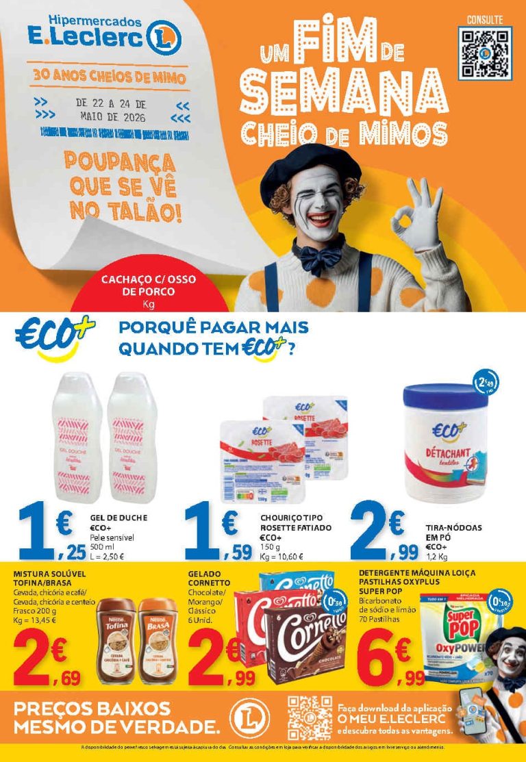 Folheto E Leclerc Fim de Semana – Antevisão Promoções 22 a 24 de maio