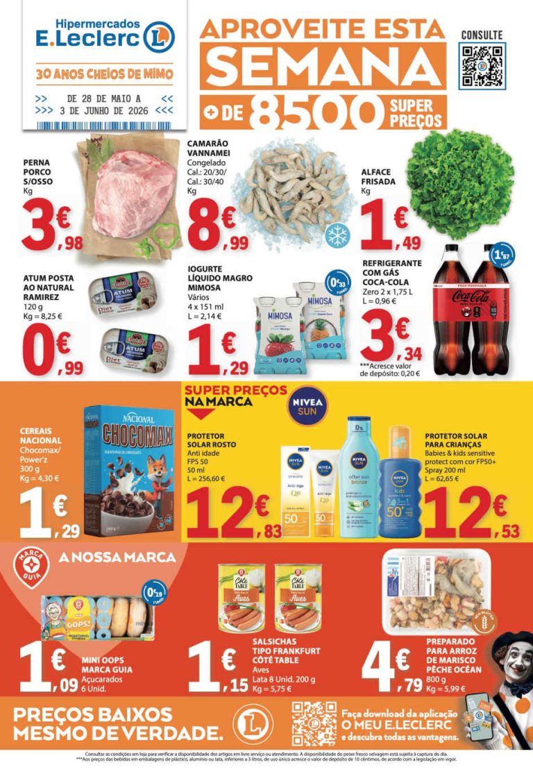 Folheto E Leclerc – Antevisão Promoções 28 maio a 3 junho