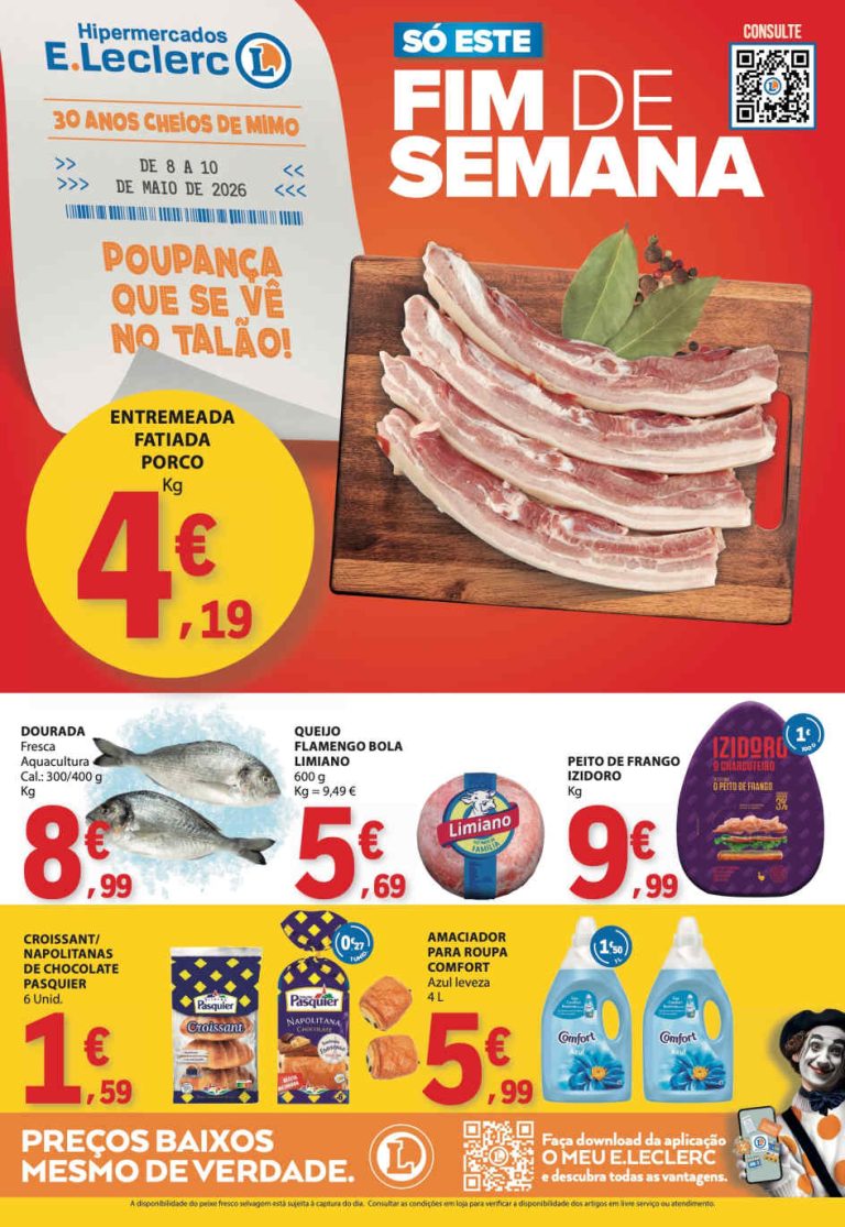 Folheto E Leclerc Fim de Semana – Antevisão Promoções 8 a 10 de maio