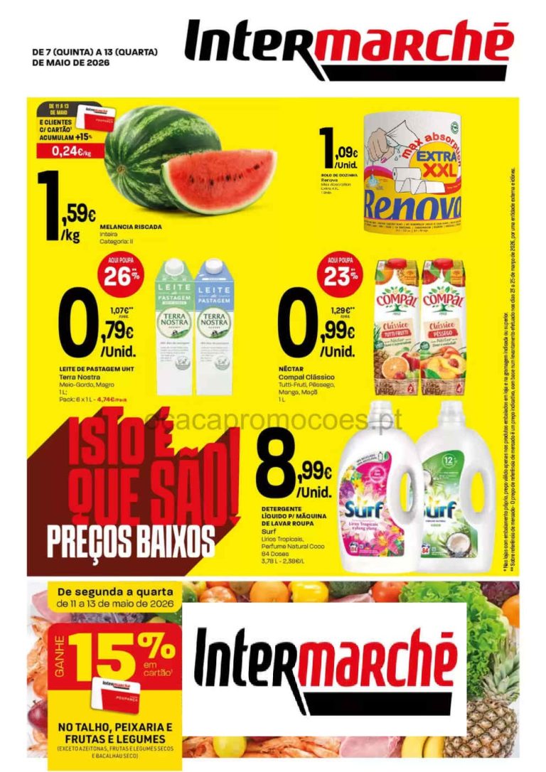 Folheto Intermarché – Antevisão Promoções 7 a 13 de maio