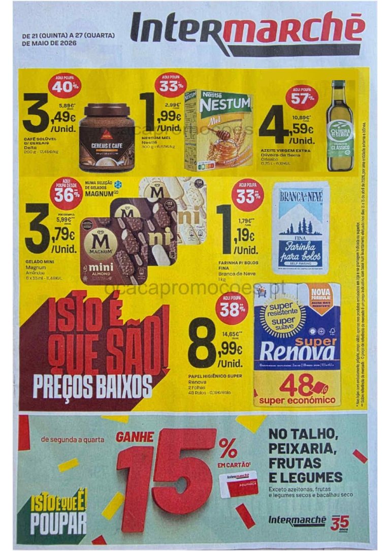 Folheto Intermarché – Antevisão Promoções 21 a 27 de maio