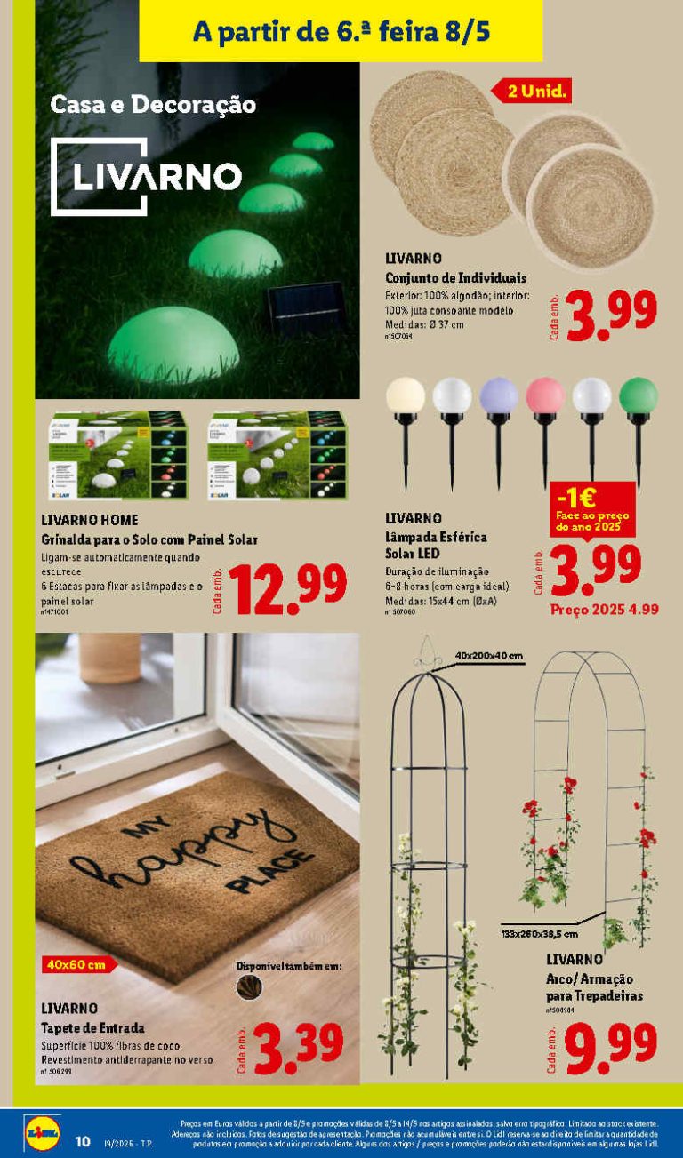 Folheto Lidl Ar Livre: Antevisão Bazar Promoções 8 a 14 de maio