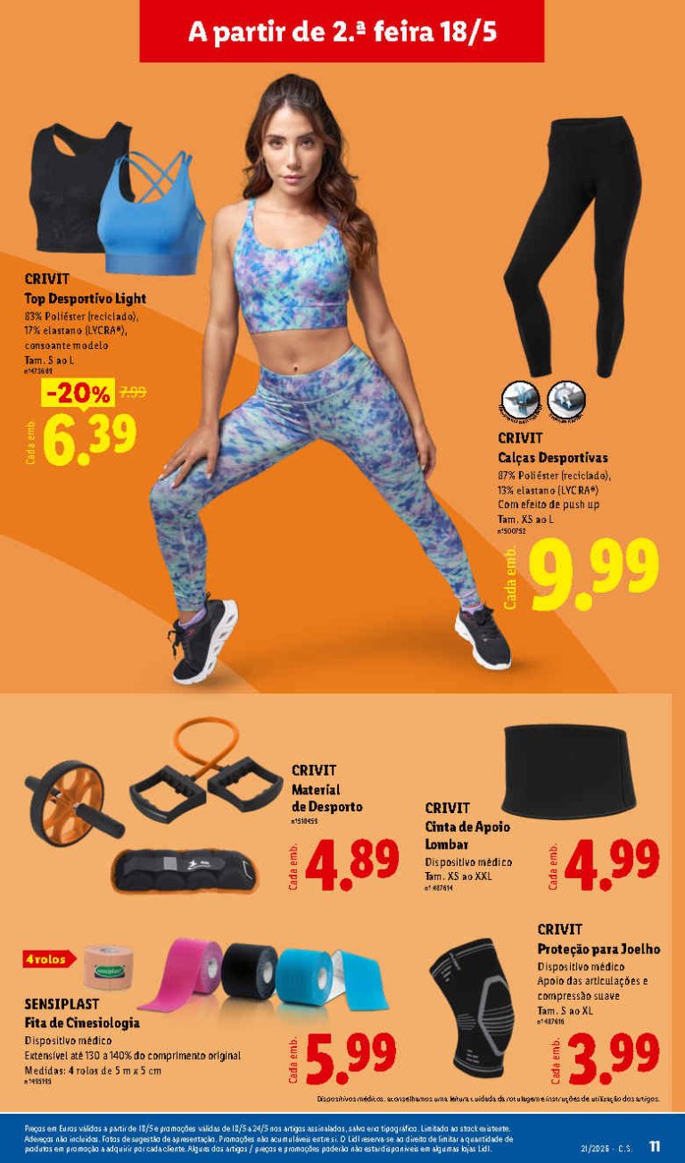Folheto Lidl Crivit – Antevisão bazar Promoções 18 a 24 de maio
