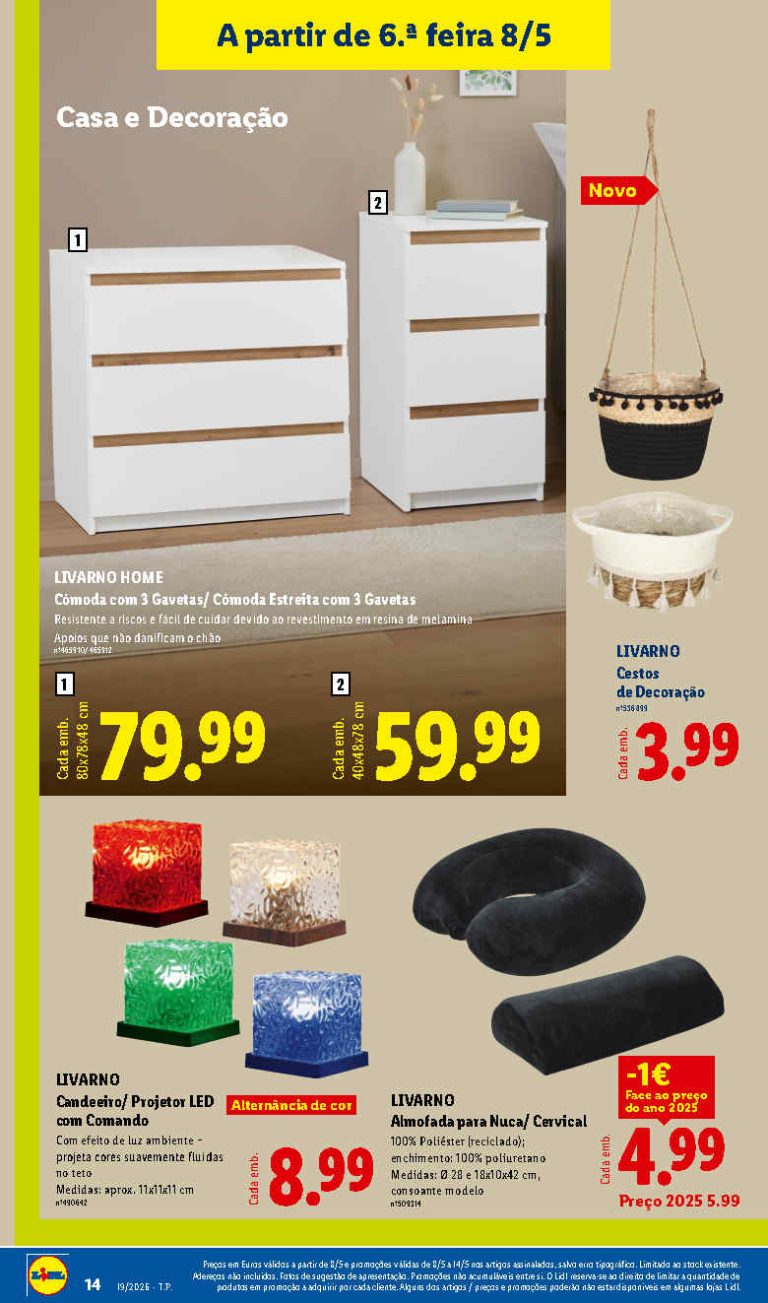 Folheto Lidl Casa: Antevisão Bazar Promoções 8 a 14 de maio
