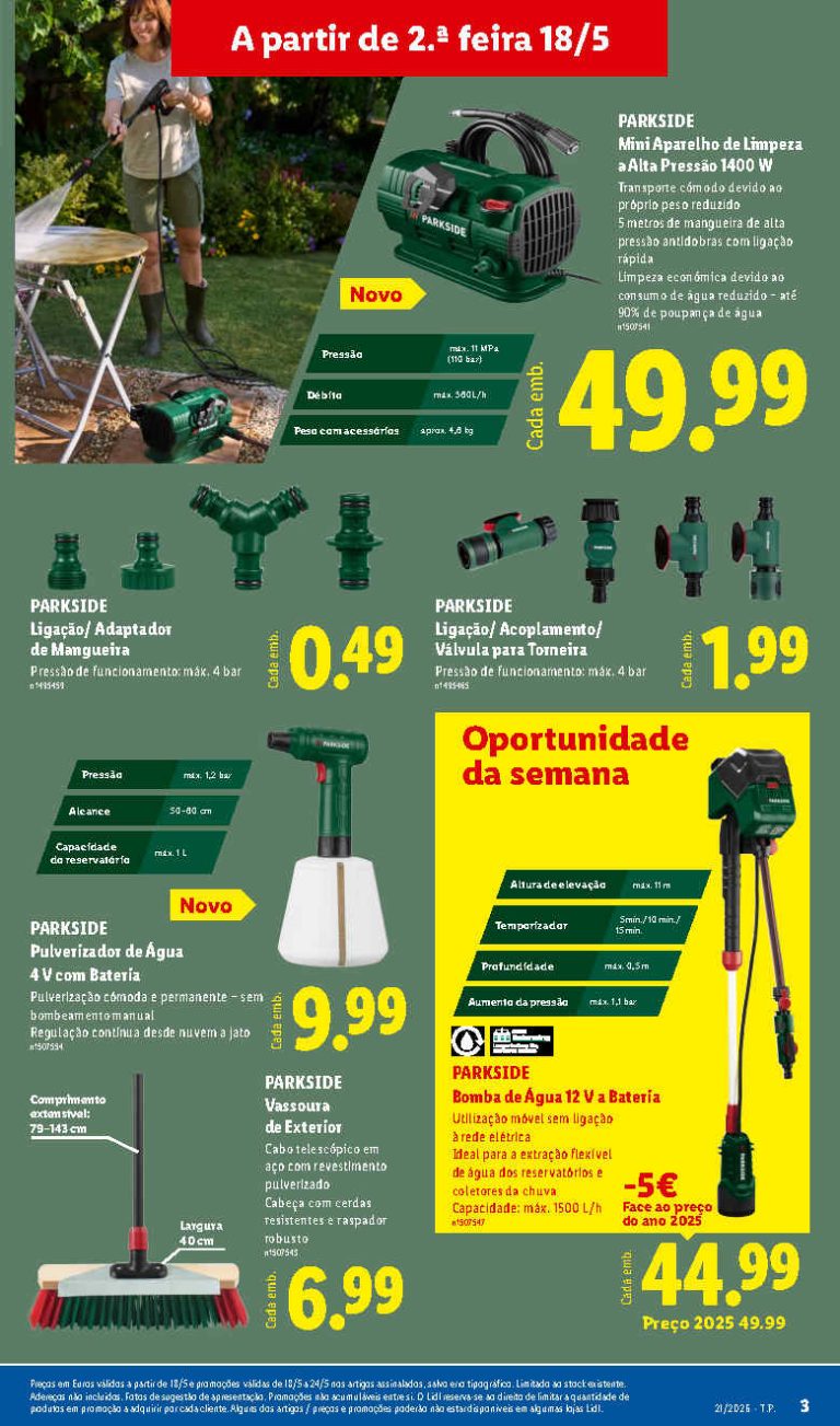 Folheto Lidl Parkside – Antevisão bazar Promoções 18 a 24 de maio