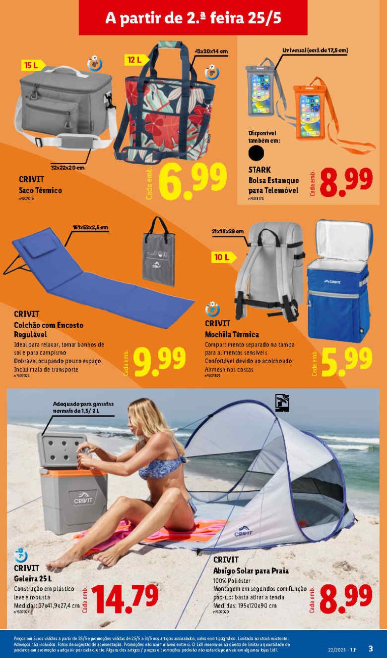Folheto Lidl Praia – Antevisão bazar Promoções 25 a 31 de maio