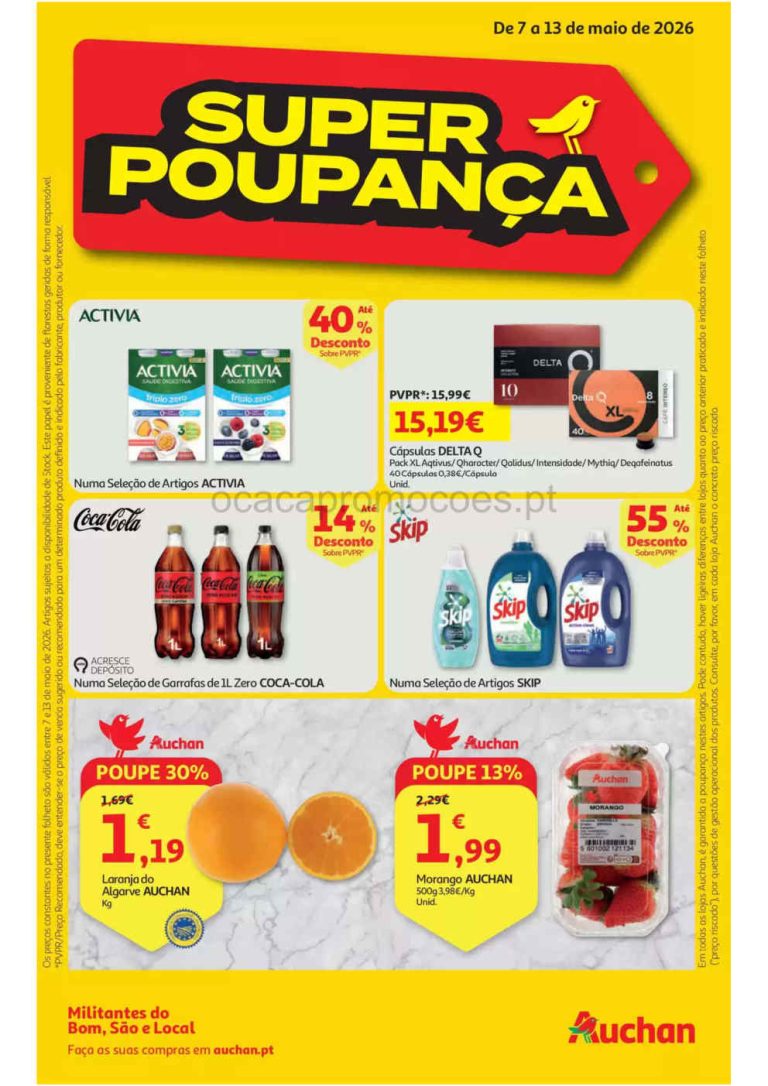 Folheto Minipreço Auchan: Antevisão Promoções 7 a 13 de maio