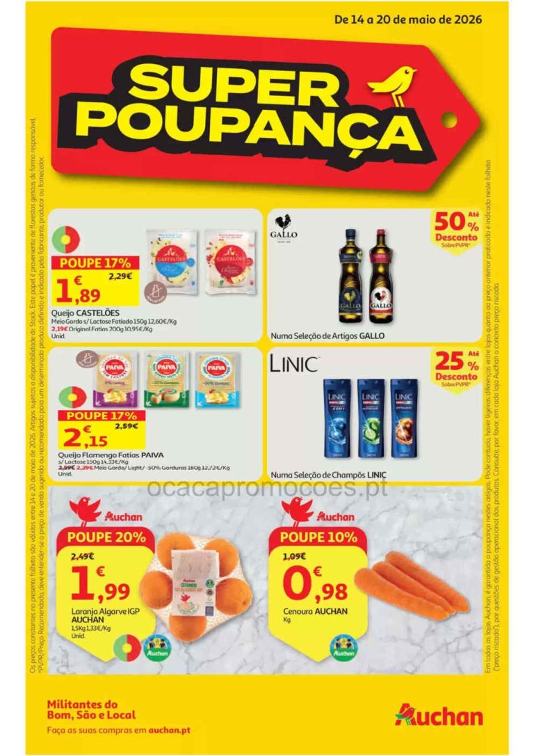 Folheto Minipreço Auchan: Antevisão Promoções 14 a 20 de maio