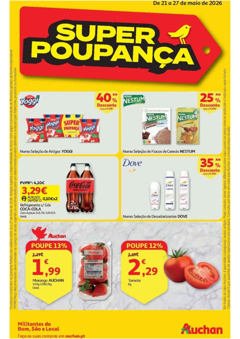 Folheto Auchan – Antevisão Promoções 21 a 27 de maio