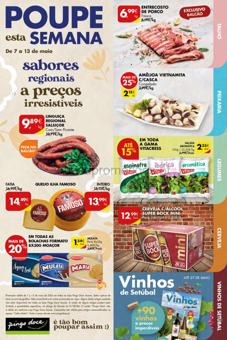 Folheto Pingo Doce Açores – Antevisão Promoções 7 a 13 de maio