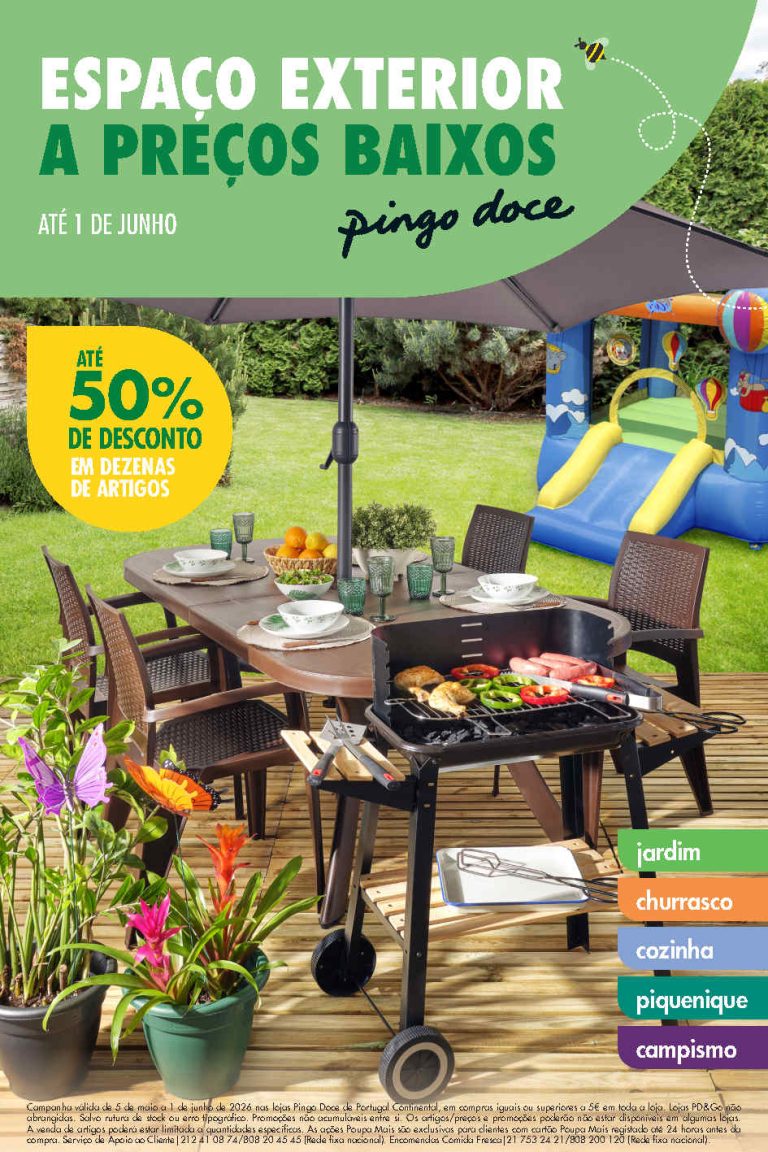 Folheto Pingo Doce bazar Ar Livre: Antevisão Promoções 5 maio a 1 junho