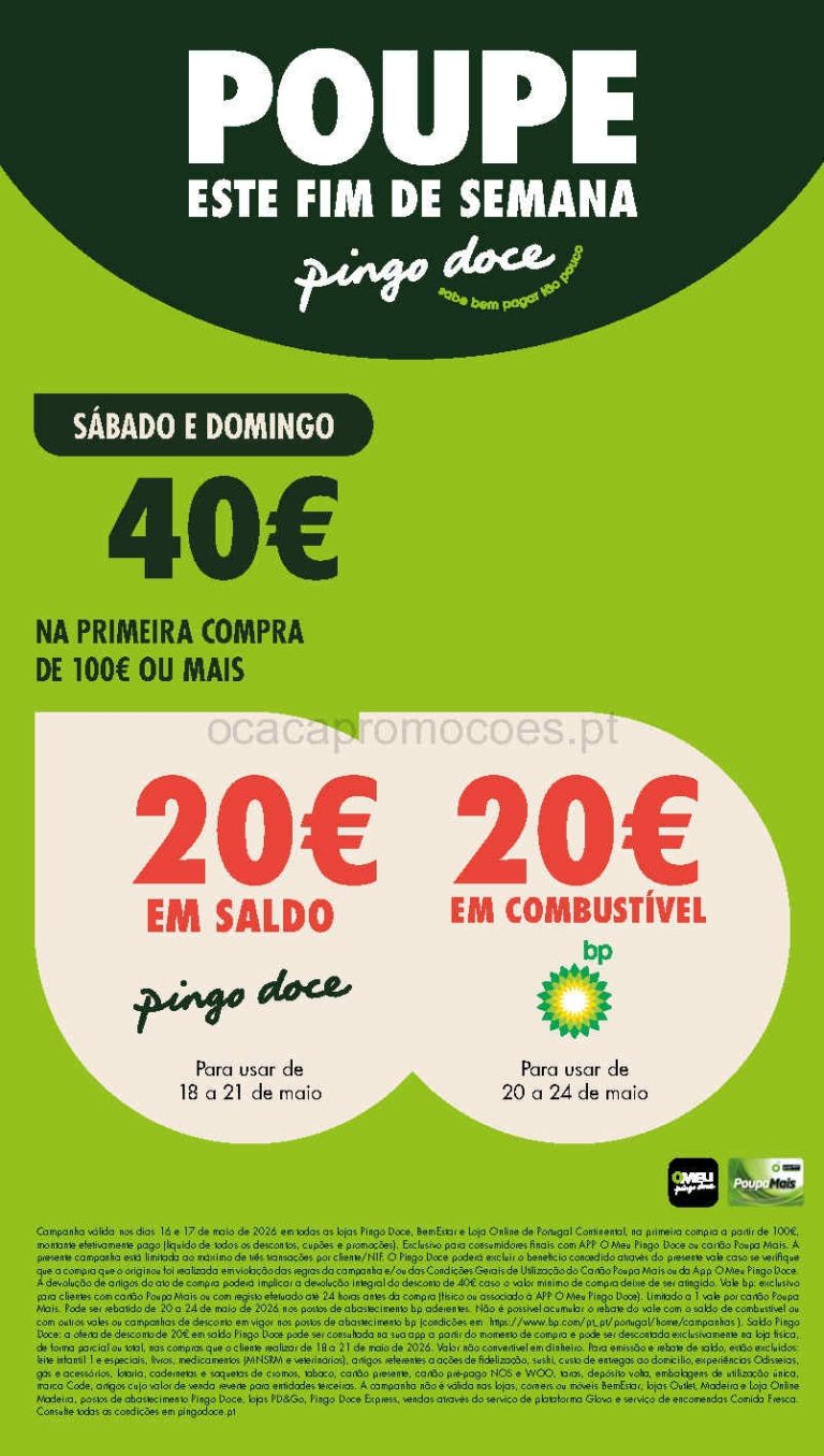 Folheto Pingo Doce Fim de Semana – Antevisão Promoções 16 a 18 de maio