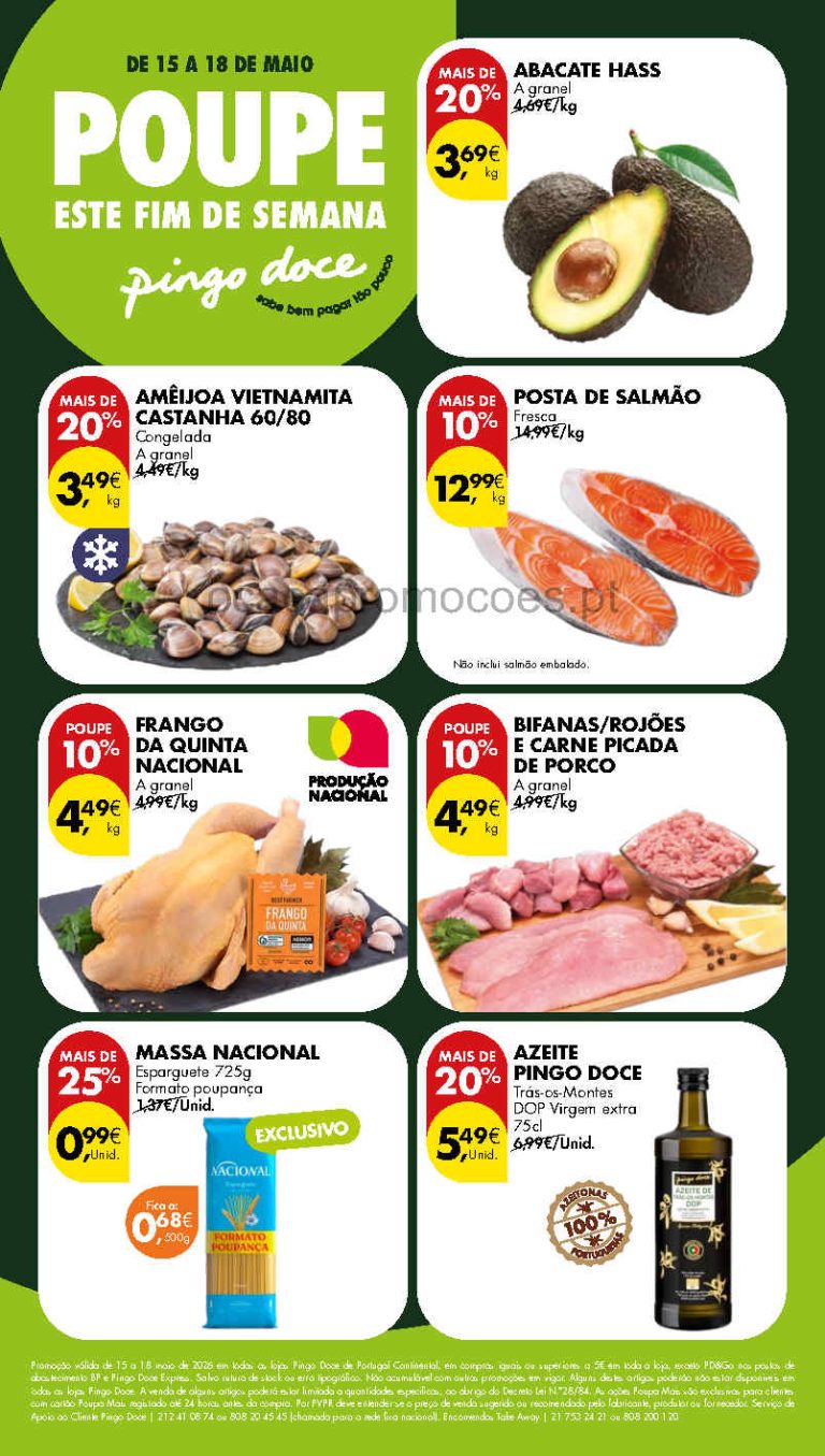 Folheto Pingo Doce Fim de Semana – Antevisão Promoções 15 a 18 de maio