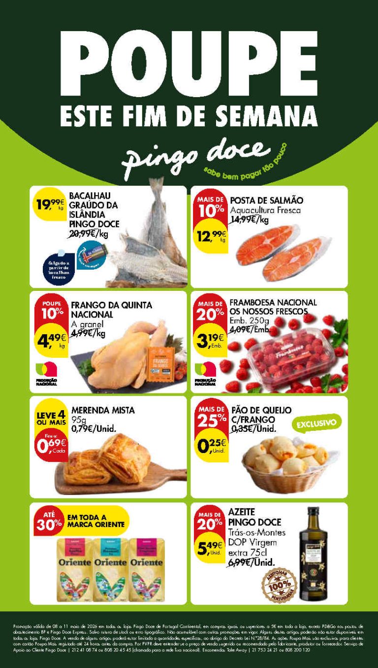 Folheto Pingo Doce Fim de Semana – Antevisão Promoções 8 a 11 de maio